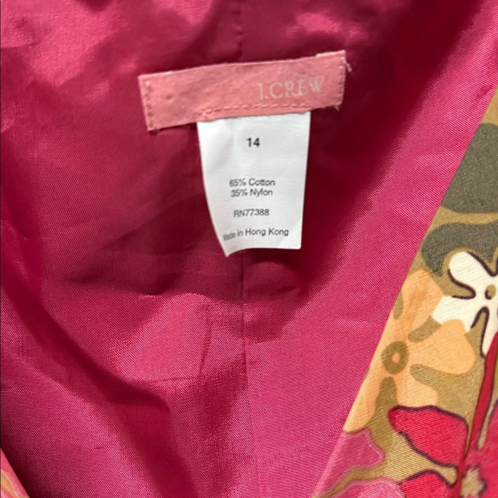 J. Crew Multicolor Floral knee length wrap Dress spaghetti straps Y2K size 14